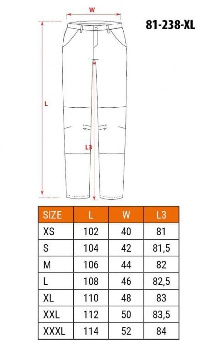 Spodnie robocze HD Slim czarno szare pasek XL 81-238-XL