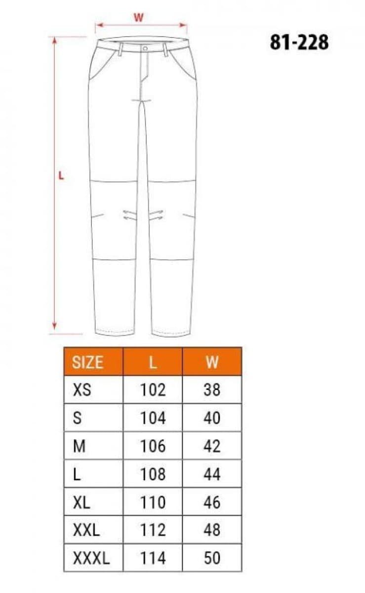 Spodnie robocze DENIM wzmocnienia na kolanach rozmiar L 81-228-L