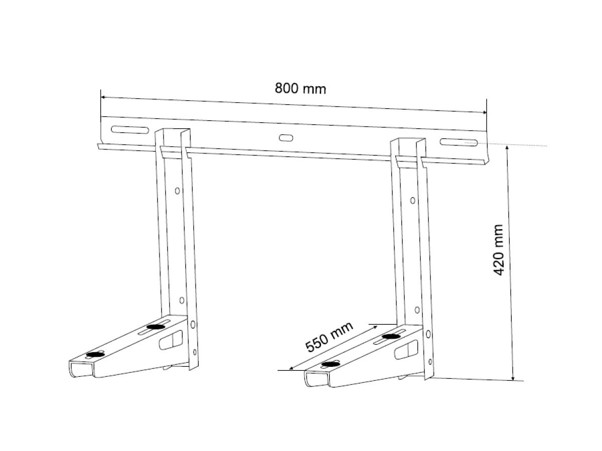 Uchwyt wspornik do klimatyzatora MC-623 do 200kg długośc ramienia 550mm stal galwanizowana MC-623
